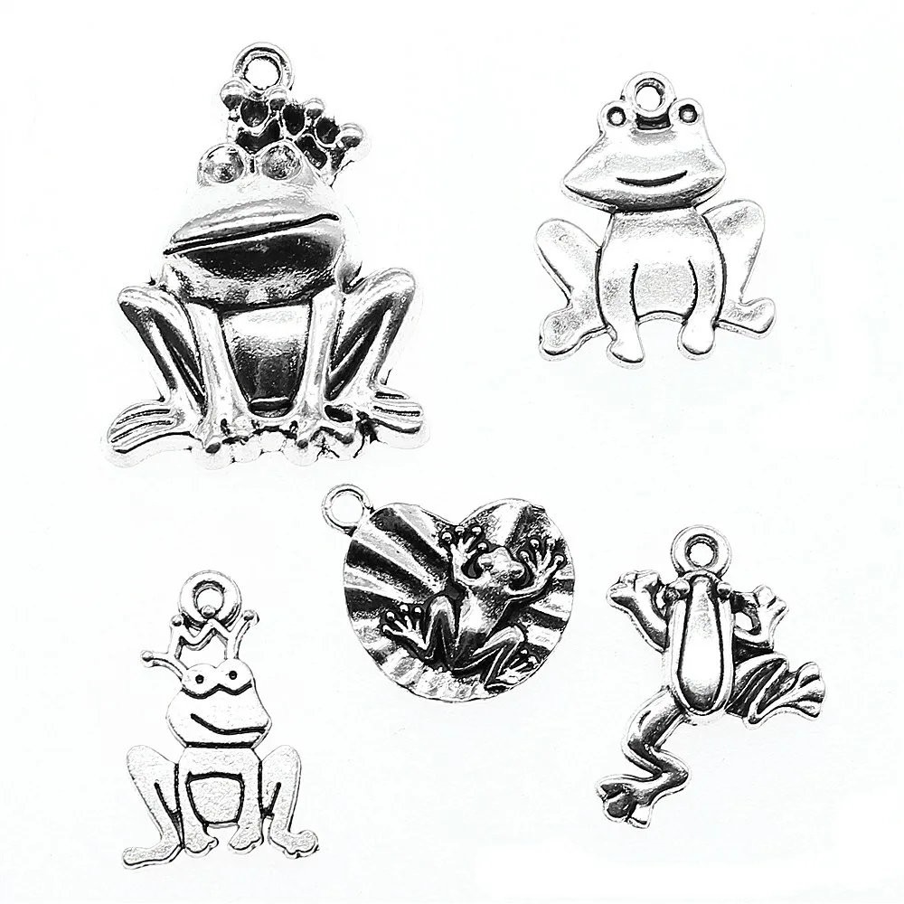 10pcs Frog Charm For Jewelry Making Diy Craft Prince Frog Charm Antique