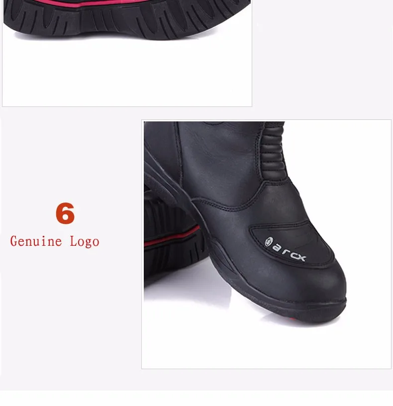 Arcx/мужские кожаные байкерские ботинки с защитой для мотоциклистов; водонепроницаемые байкерские ботинки для верховой езды; байкерские ботинки для гоночных гонок