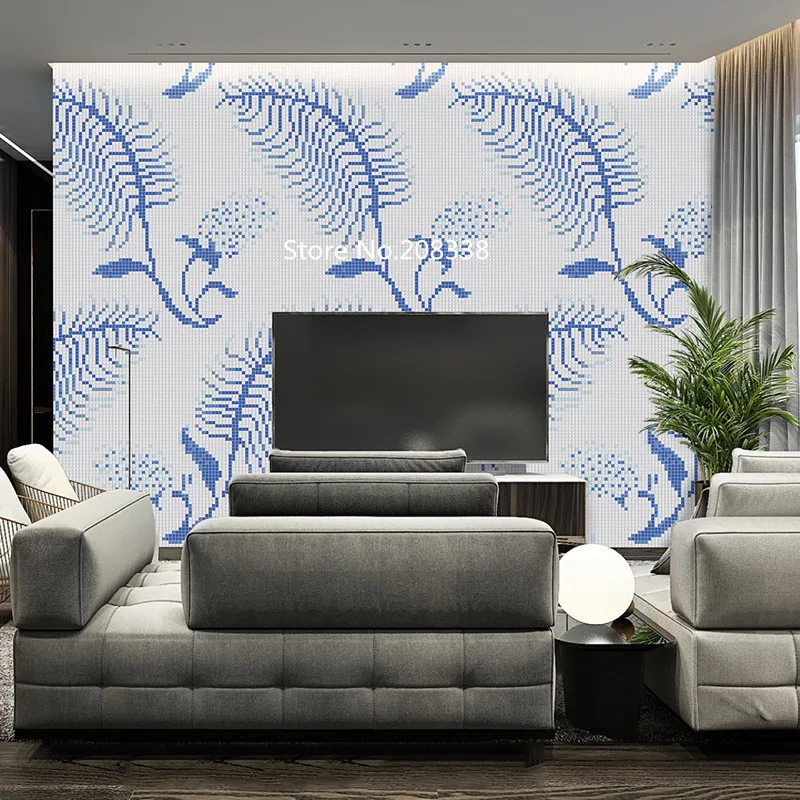 

Bamboo leaves Glass Mosaic tiles