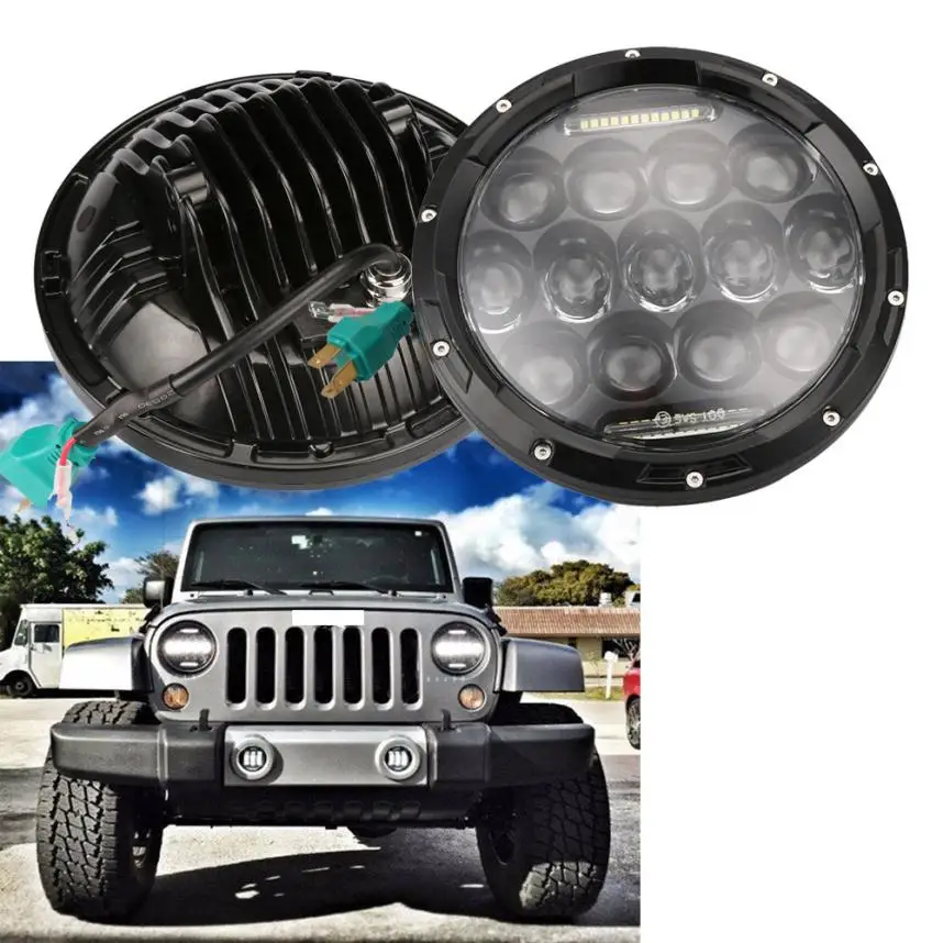 

CARPRIE 7inch Round LED Headlight Lights HeadLamp For Hummer Jeep Wrangler CJ TJ JK Harley Mar26 Drop Ship