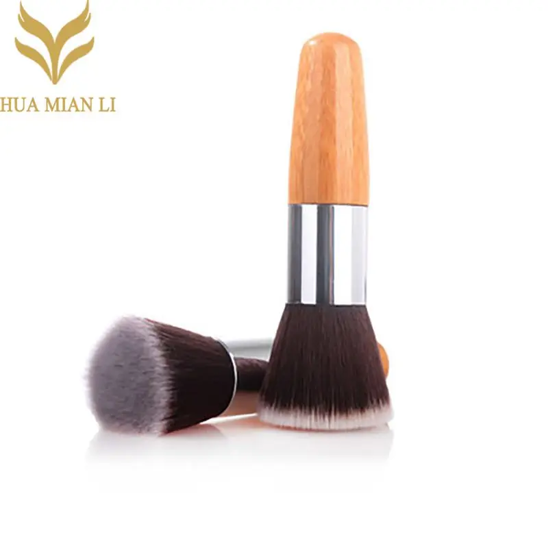 

HUAMIANLI 1pcs Fashion Bamboo Flat Top Makeup Brushes Make Up Cosmetics Set Kit Tools Blush Brush Foundation Brush Powder
