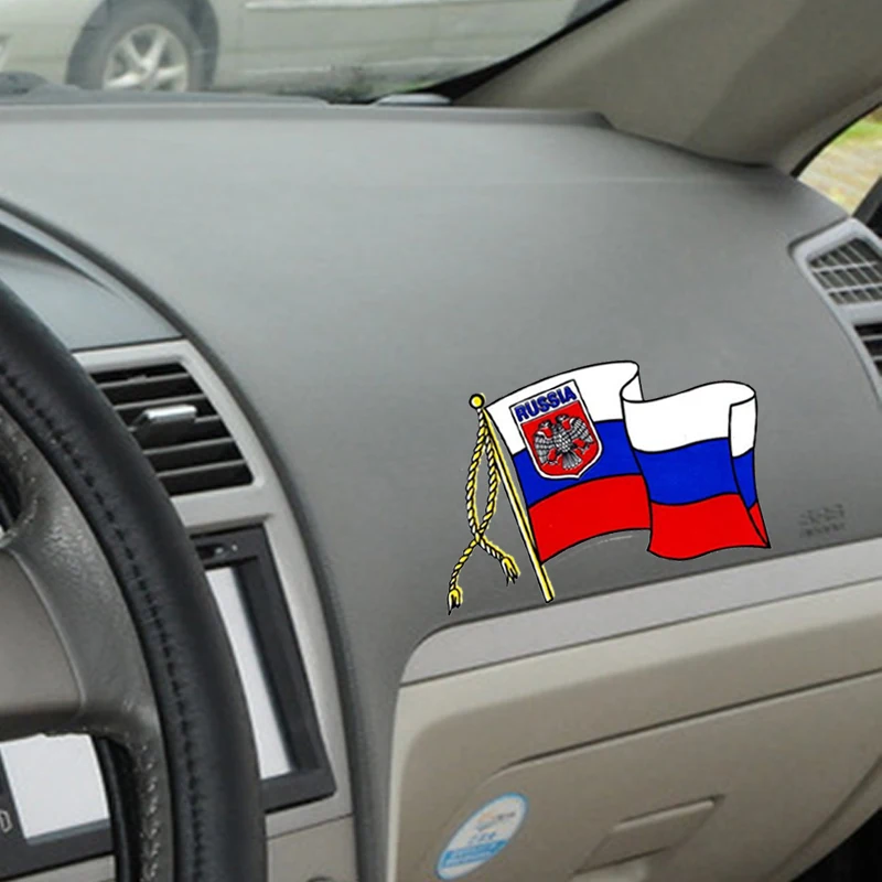 Наклейка для автомобиля с российским флагом 3D ПВХ пленка авто новый дизайн
