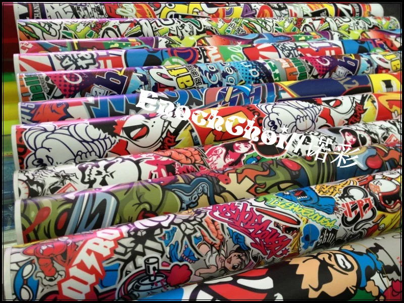 fashion graffiti sticker bombs vinyl sticker bomb sheet with air sticker bomb vinyl sheet