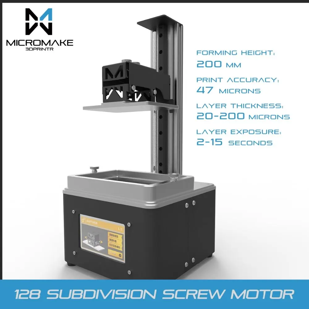Micromake новое обновление L2 2 К Разрешение УФ смолы 3D принтеры SLA/DLP для лечения с