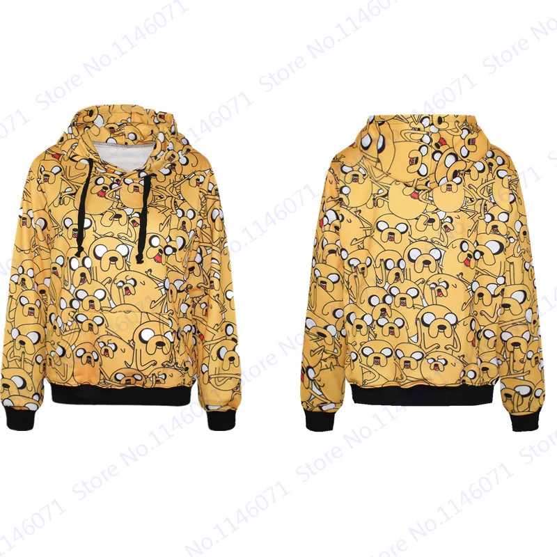 Cartoon Jake el perro sudaderas con capucha amarillo