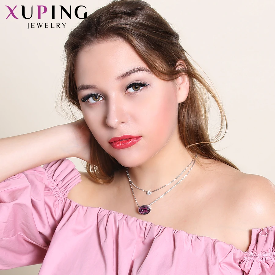 Xuping ювелирные изделия винтажный популярный дизайн кристаллы ожерелье в
