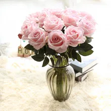 Casa hotel falso buquês florais artificiais rosas falsas flanela flor buquê de noiva festa de casamento decoração para casa flor artificial novo