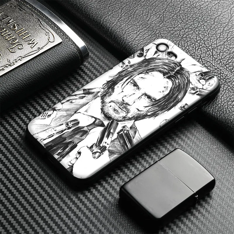 

Keanu Reeves drawing John Wick Tpu Soft Silicone Phone Case Cover Shell For Apple IPhone 5 5s SE 6 6s 7 8 Plus X 10