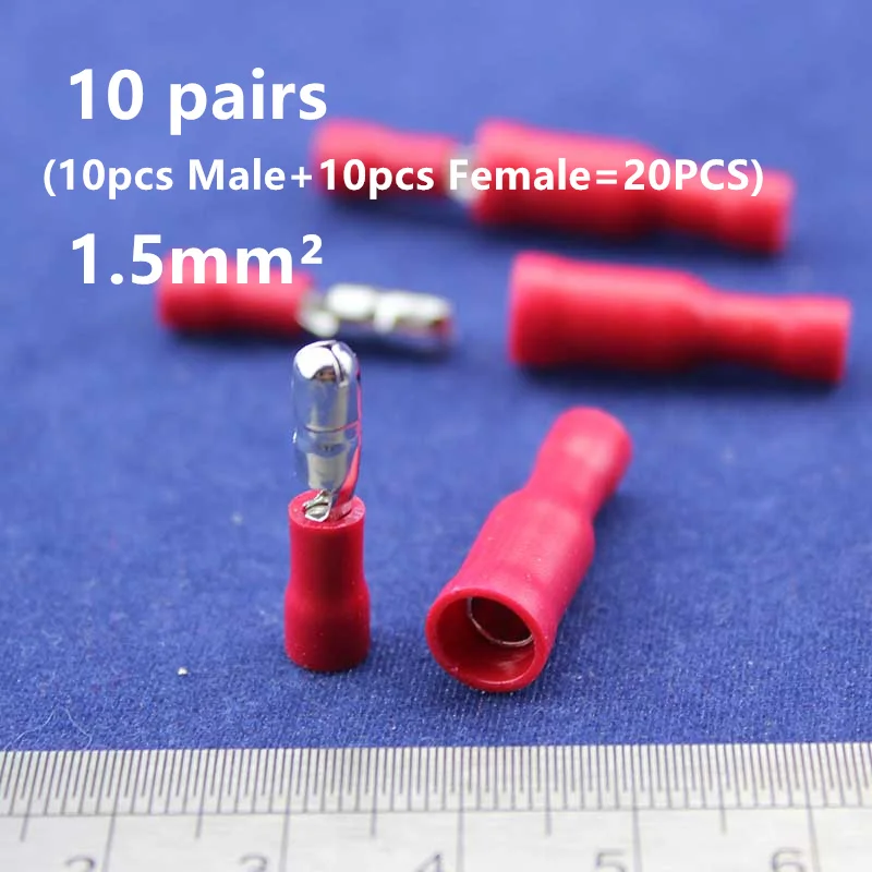 Buy 10 Pairs Male/Female Quick Disconnect Combo Wire Bullet Connector Insulated