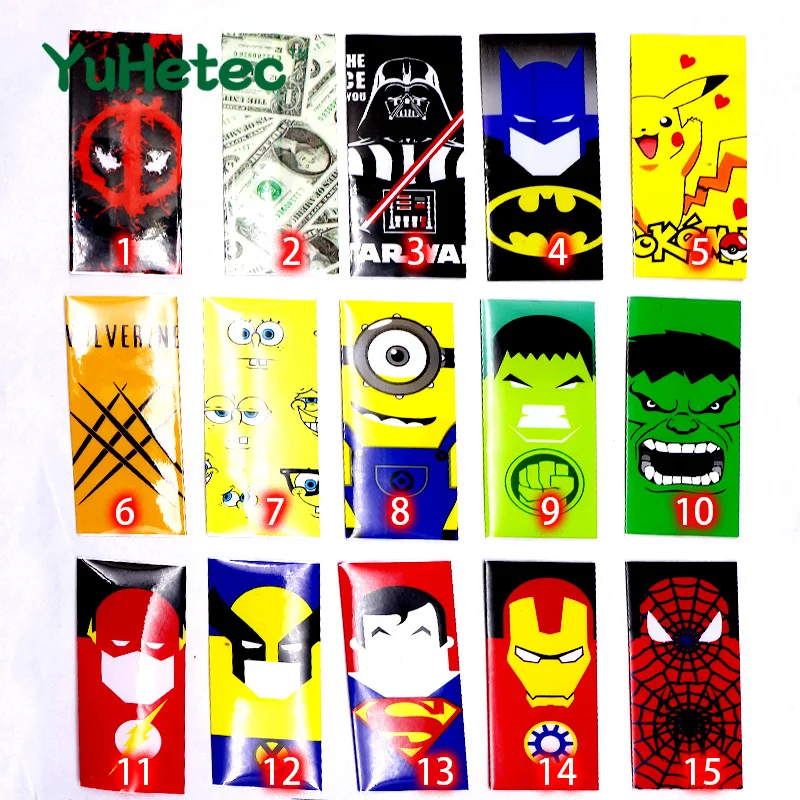 

100 pieces Super Hero style 18650 Battery protected Wrapper Stickers protector Skin Repair Battery