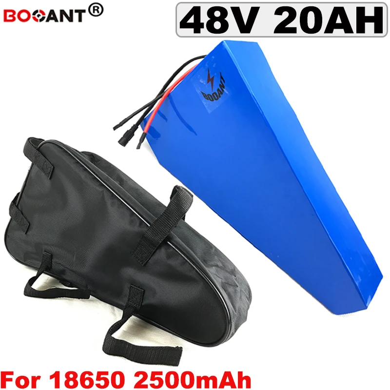 

48V 20Ah Rechargeable Triangle Lithium Battery for Bafang 800W 1500W Motor 13S 48V Electric bicycle Battery +5A Charger +a bag