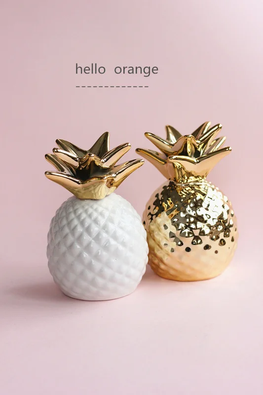 Экспорт Европа Золотой ананас декоративная керамика копилка для хранения банка украшения хорошего качества 2 цвета