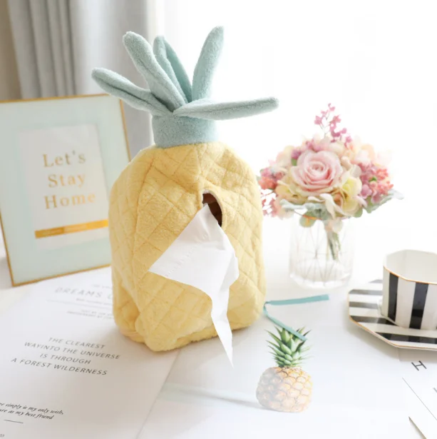 

Creative INS Style Pineapple Shaped Tissue Boxes Hotel Room Decor Creative Household Paper Dispenser Container Box For KTVLFB732