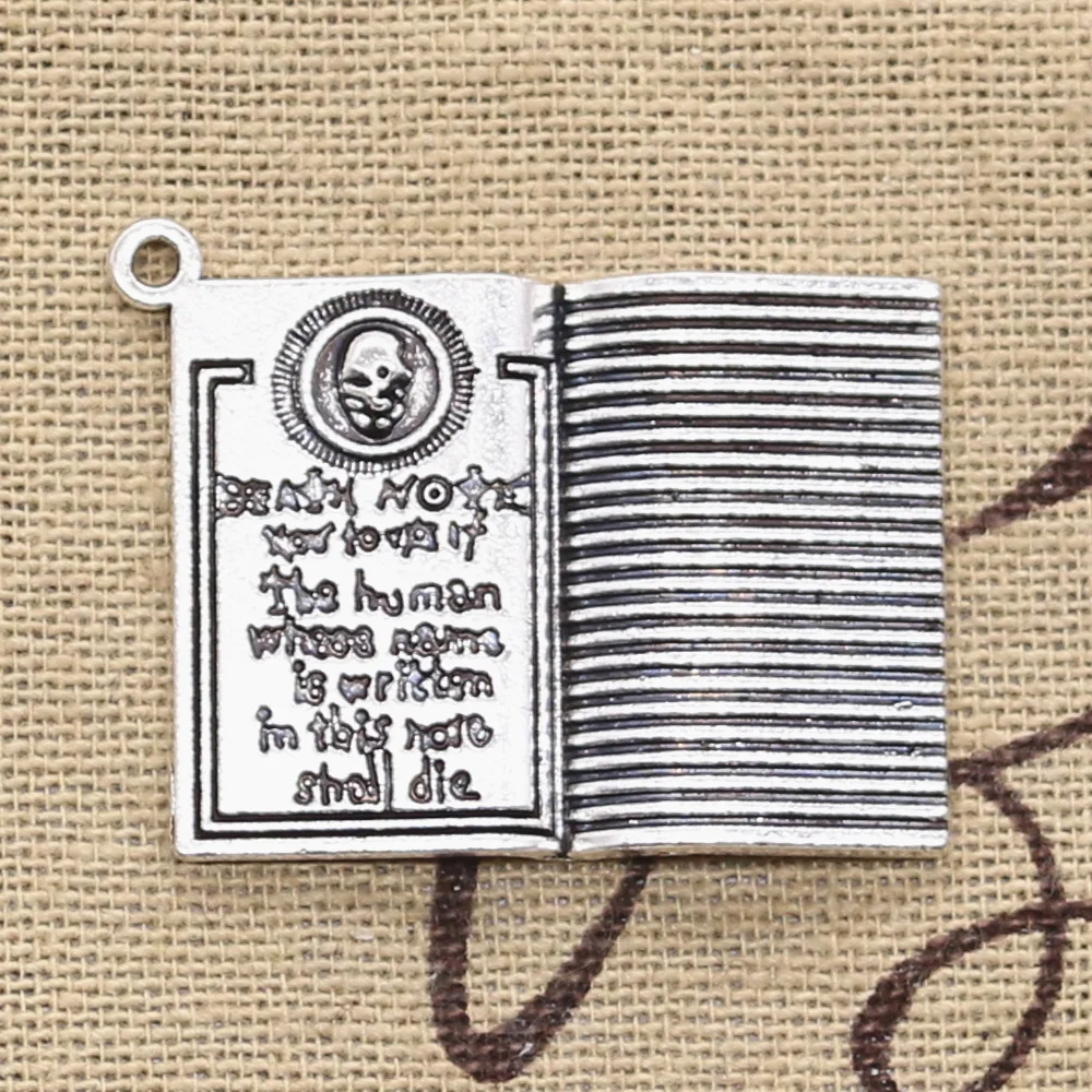 

2pcs Charms book Death Note 32x24mm Antique Silver Plated Pendants Making DIY Handmade Tibetan Silver Finding Jewelry