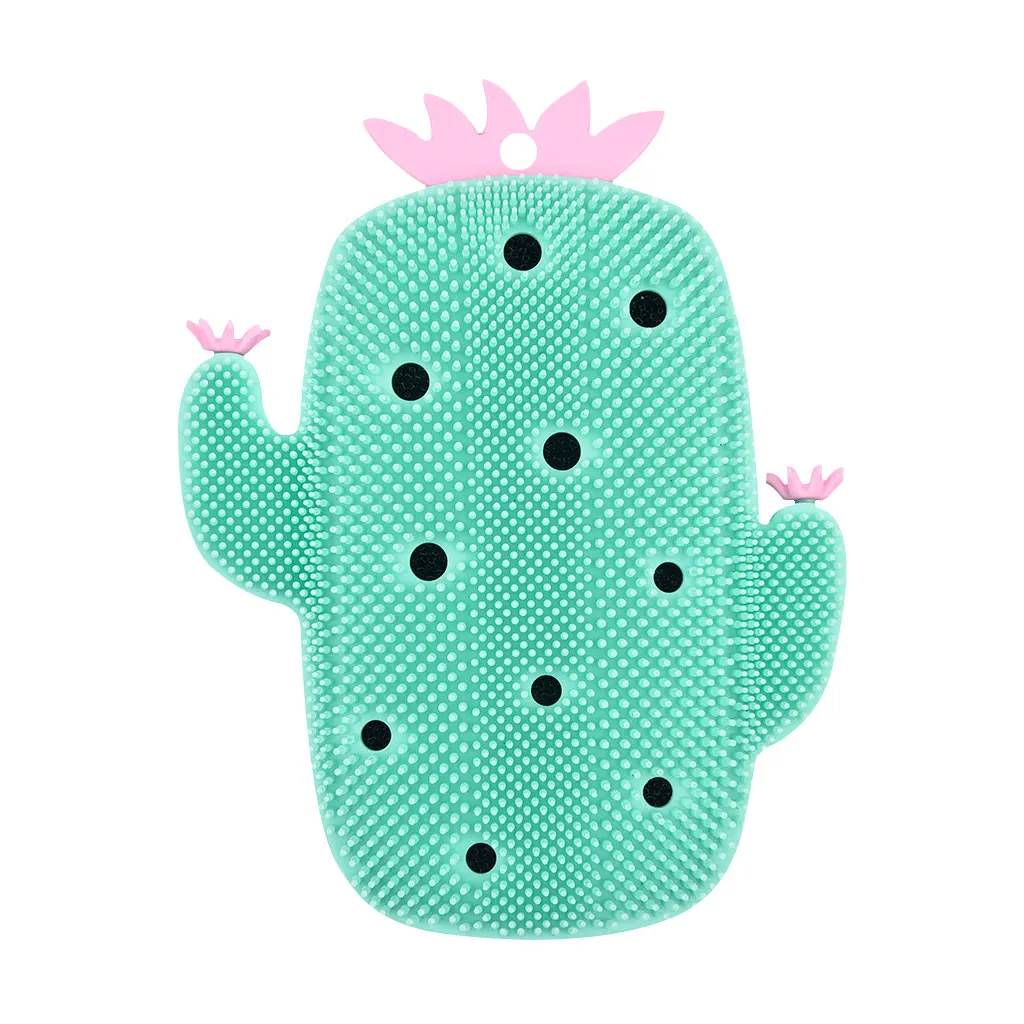 

2019 New Lovely Cactus Silicone Massage Bath Brush Face & Body Scrub Tool #NN528