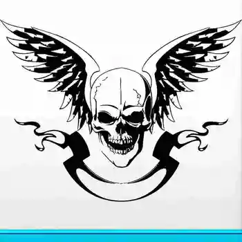 

Skull Wing Sticker Punk Death Decal Devil Name Car Art Wall Decals Decor Mural Rock Decal