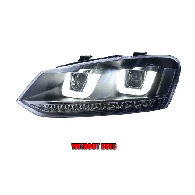 AUTO.PRO For VW polo headlights U angel eyes 2011 2015 For VW polo LED light bar Q5 bi xenon