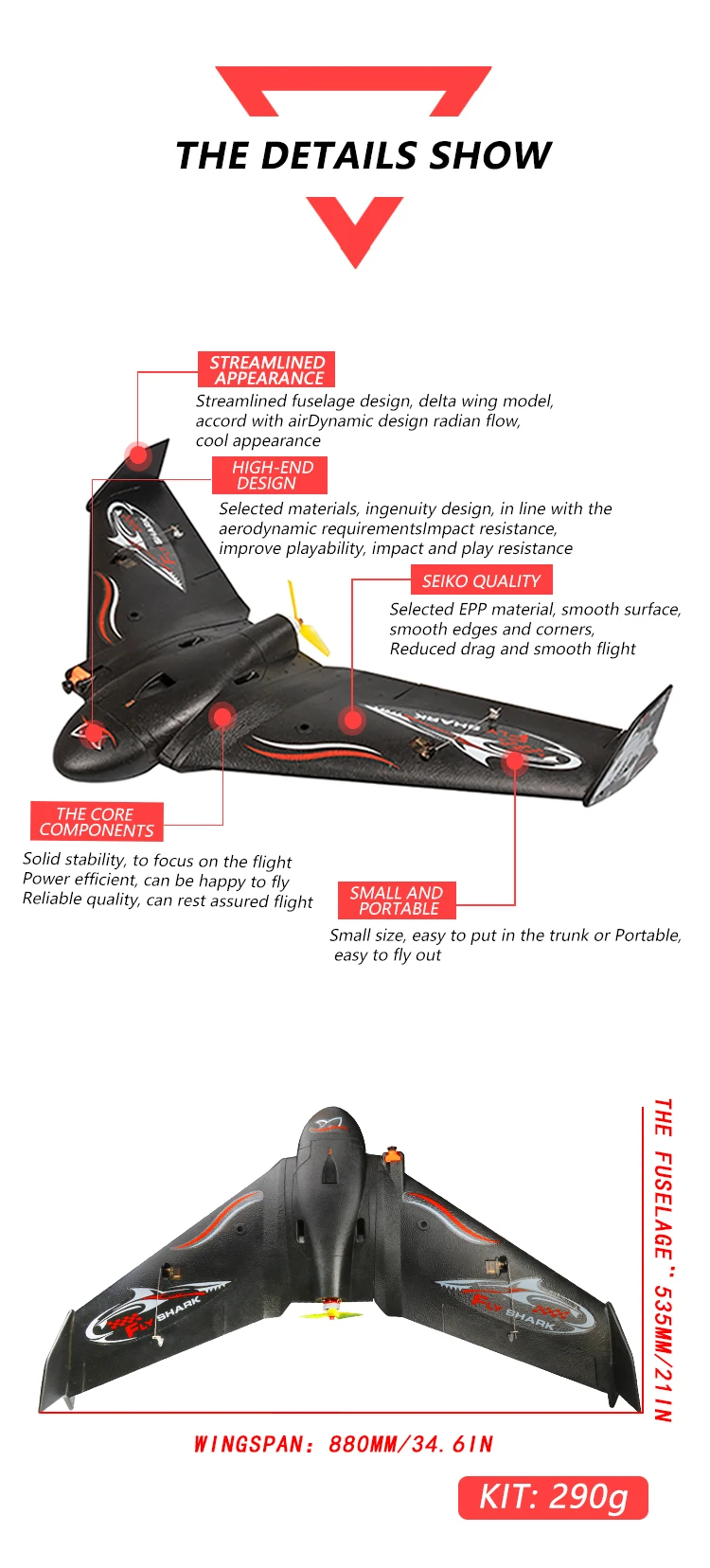 Новая Летающая акула RC Самолет EPP Пена Самолет Летающая модель авиационные наборы Delta крыло электрический пульт дистанционного управления модель планера