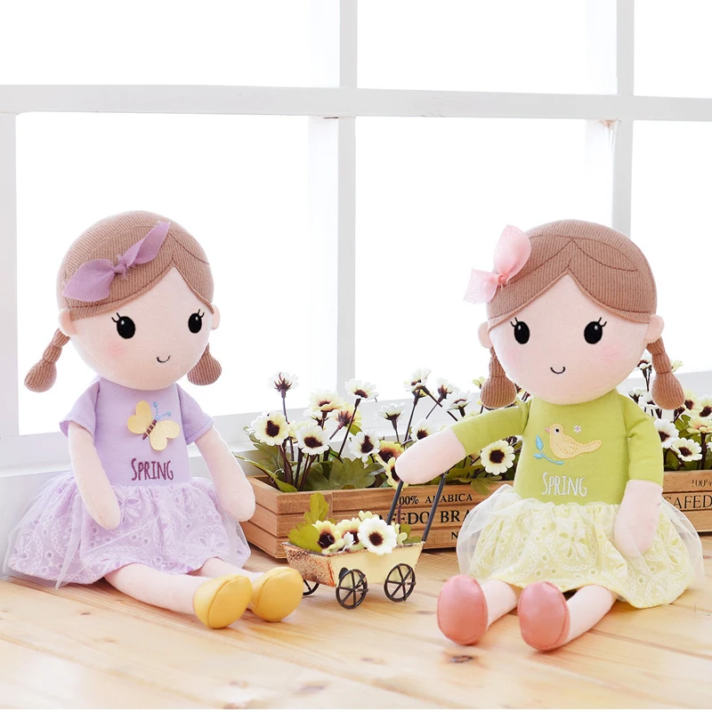 

Plush Cartoon Girls Dolls Fashion Soft Stuffed Fantasy Toys Wearing Dress Best Gifts for Kids Birthday for Girls 42*17cm