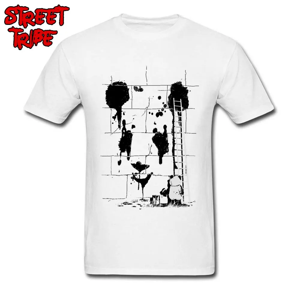 Casual Panda-Painting-self T Shirts for Men 2018 New Fashion Summer Fall O Neck 100% Cotton Short Sleeve T Shirts T-Shirt Panda-Painting-self white