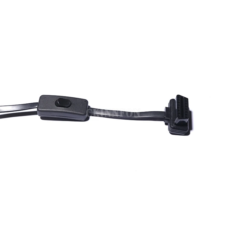 50 шт./лот 16 Pin Тонкий 60 см OBD2 OBD OBDII Авто удлинитель с разъемом адаптера типа переключателя