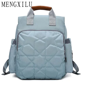

MENGXILU Preppy Style Geometric Oxford Anti Theft Backpack Teenager Girls Travel Shoulder School Bags Portable Rucksack Women