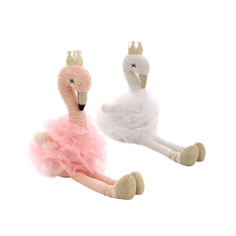 1 шт. 50 см Милая Лебедь Фламинго плюшевая игрушка с короной животные плюшевые игрушки детские игрушки белый розовый домашний декор для детей