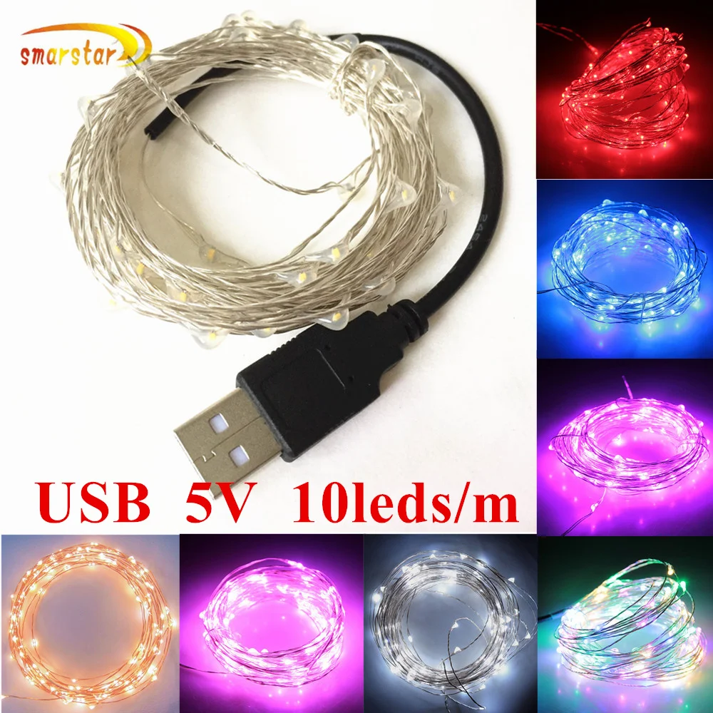 Светодиодная гирлянда с USB 5 В м 10 50/100 светодиодов | Лампы и освещение