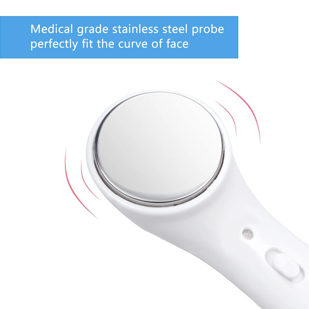 Ultrasonic Facial Beauty Device Iontophoresis Face Cleaner Anti-aging Wrinkle Removal