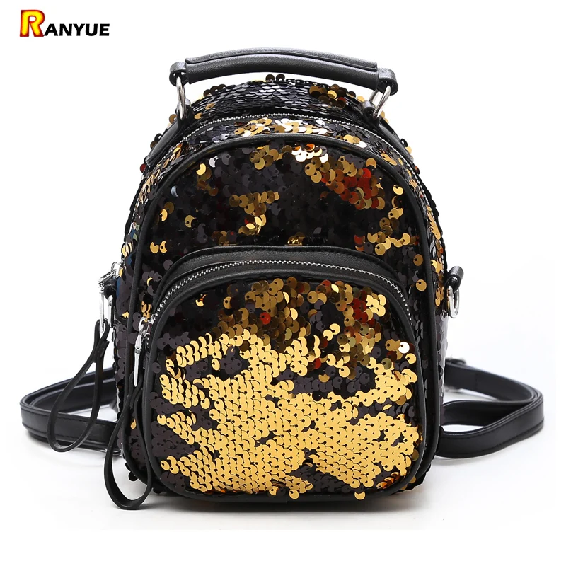 

Small Mini Sequins Backpack Women Backpack Leather Women's Shoulder Bag School Bags Backpacks For Teenage Girls Female Mochila