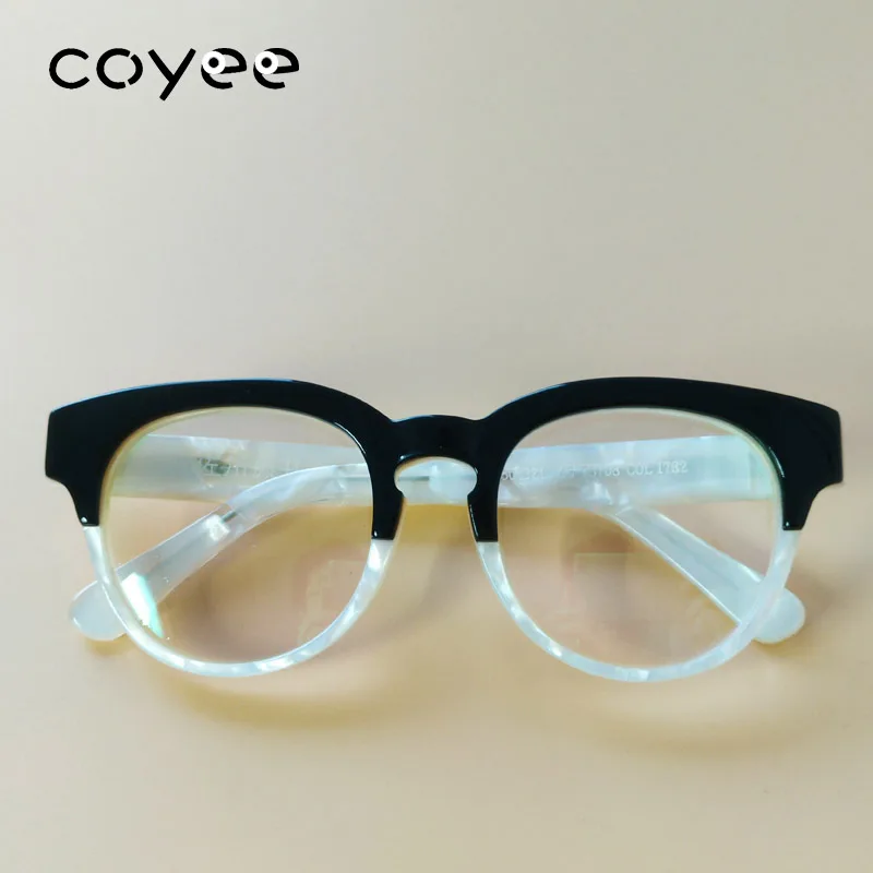 

Coyee Women Eyeglass frames Optical Spectacles Myopia Round Eyewear Frames Acetate Men Full-rim Classic Big Glasses Handmade