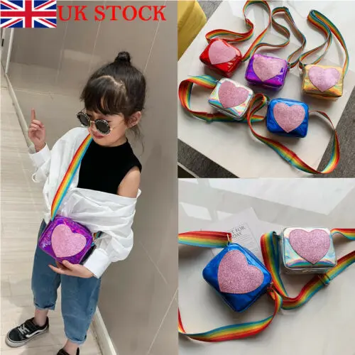 

2019 Kid Plush Backpack Love Heart Rainbow Crossbody Children Princess Cute Messenger Bags Baby Girls Shoulder Bag Handbags