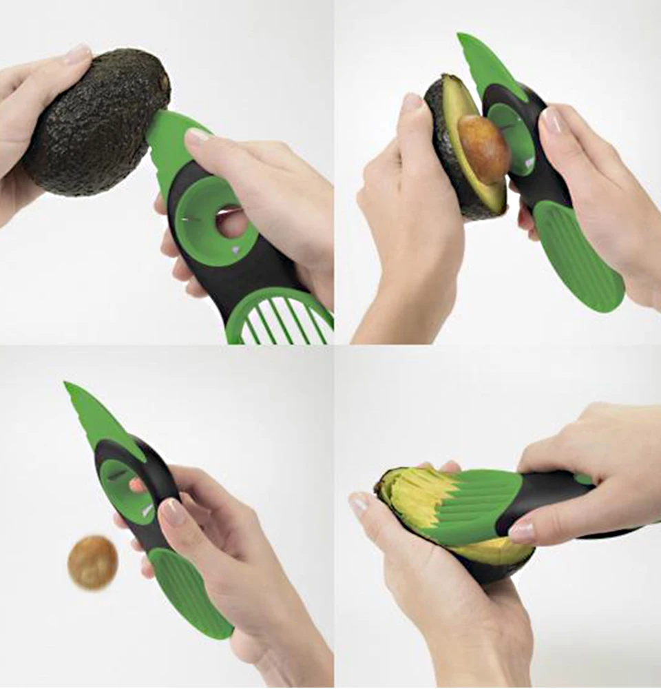 Многофункциональный Нож для авокадо инструменты для удаления семян многофункциональный три в одном портативный приспособления для фруктов и овощей кухонная овощечистка