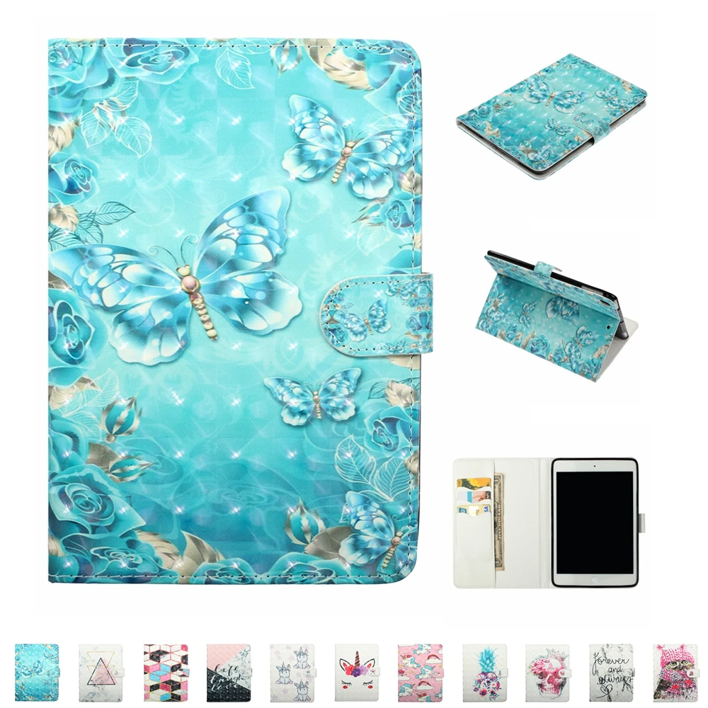 

Unicorn Skull Flip Pu Leather Cover case For Apple iPad 5 6 Air 1 2 Pro 9.7 2018 tablet stand case For Apple ipad 9.7'' 2017