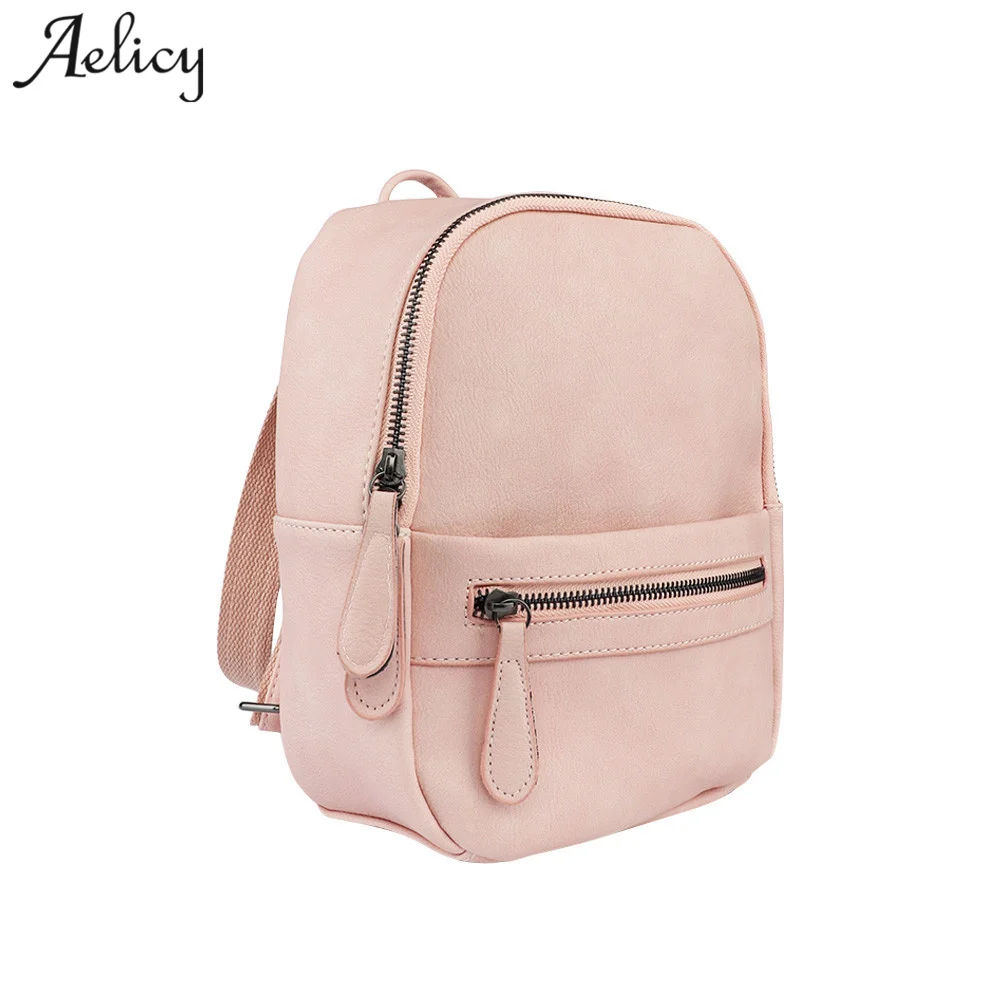 

Aelicy High Quality Women Backpack Casual PU Leather Female Women Backpack Fashion Korean Solid Mini Small Mochila Feminina