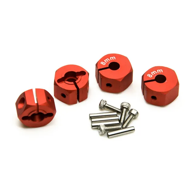 Best Offers 12mm Aluminum Hex Wheel Hub 8mm Thickness Mount and Pins Universal RC Car Accessories Cool Red