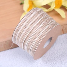 10M nastro di canapa di seta di pesce naturale con linea bianca rifila nastro Mariage forniture di nozze rotolo Vintage decorazione di cerimonia nuziale rustica