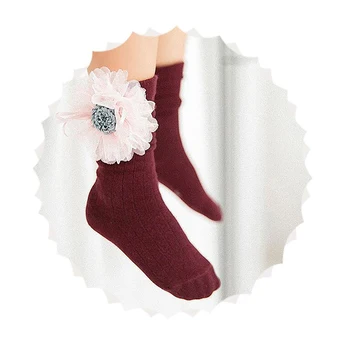 

2019 Kawaii Girl Streetwear Socks Cute Kids High Socks Fashion Baby Girl Socks Flower Bows Princess Socks Children's Leg Warmer