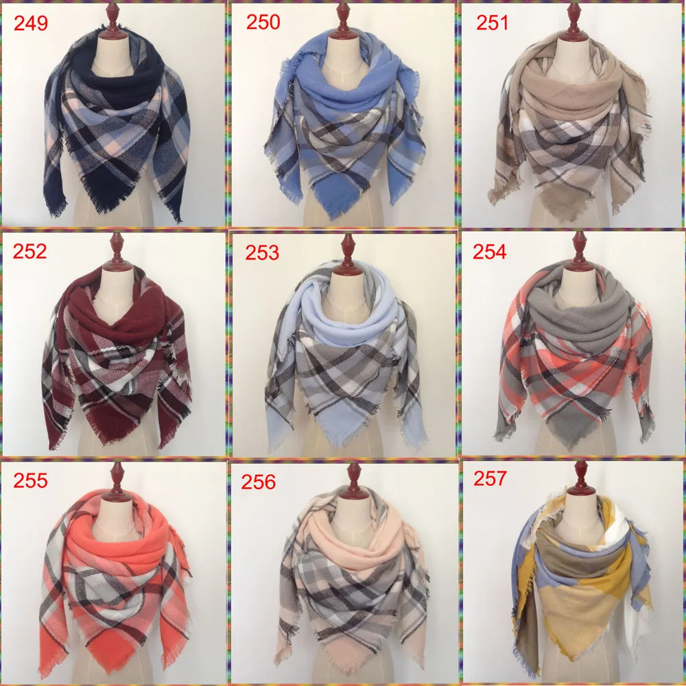 300 цветной шарф тартан акриловый женский шарф зимний кашемировый клетчатый женский красивый теплый шарф desigual