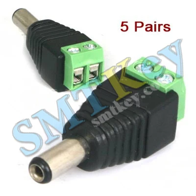 

SMTKEY 5 pairs CCTV video balun DC Power plug Terminals Connector Adapter Power