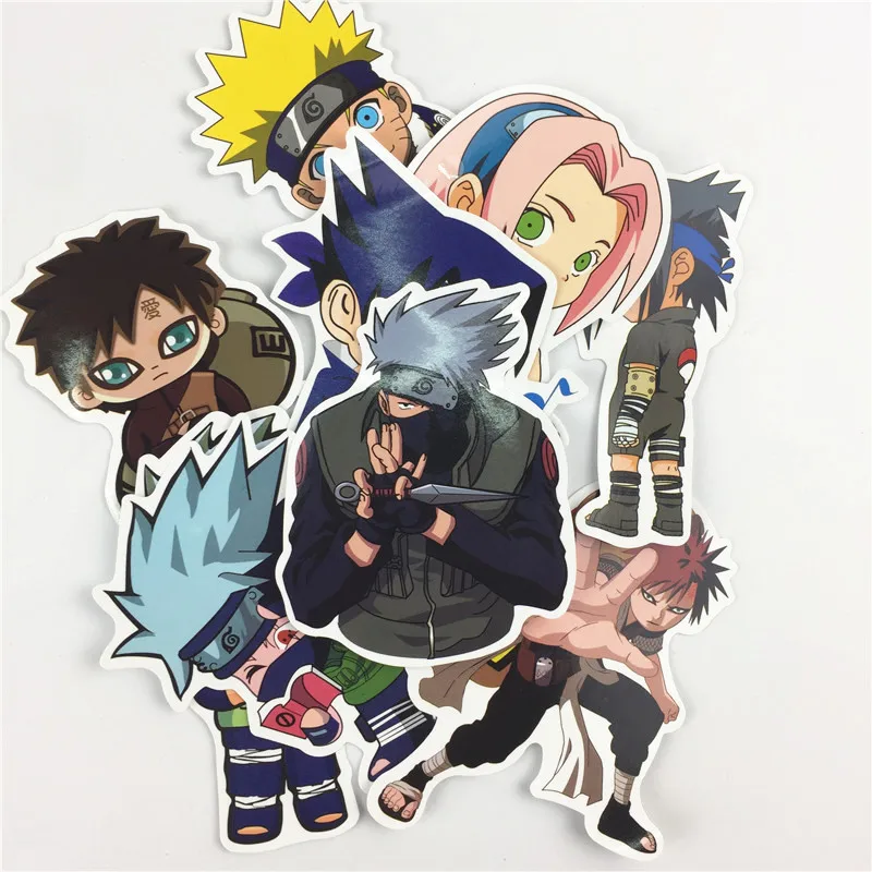 

9 pcs/set Q version Naruto Stickers Hatake Kakashi Sasuke Sticker Funny For Car Laptop Luggage Skateboard Motorcycle Decal Toy
