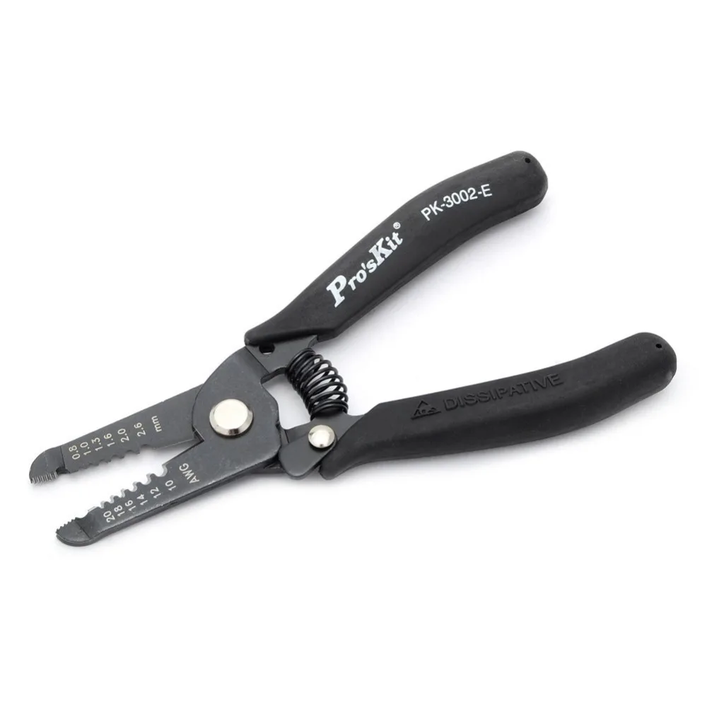 

Pro'sKit 1PK-3002E Wire Stripper With Conductive Handle, Cutter Stripper, Cutting Tool