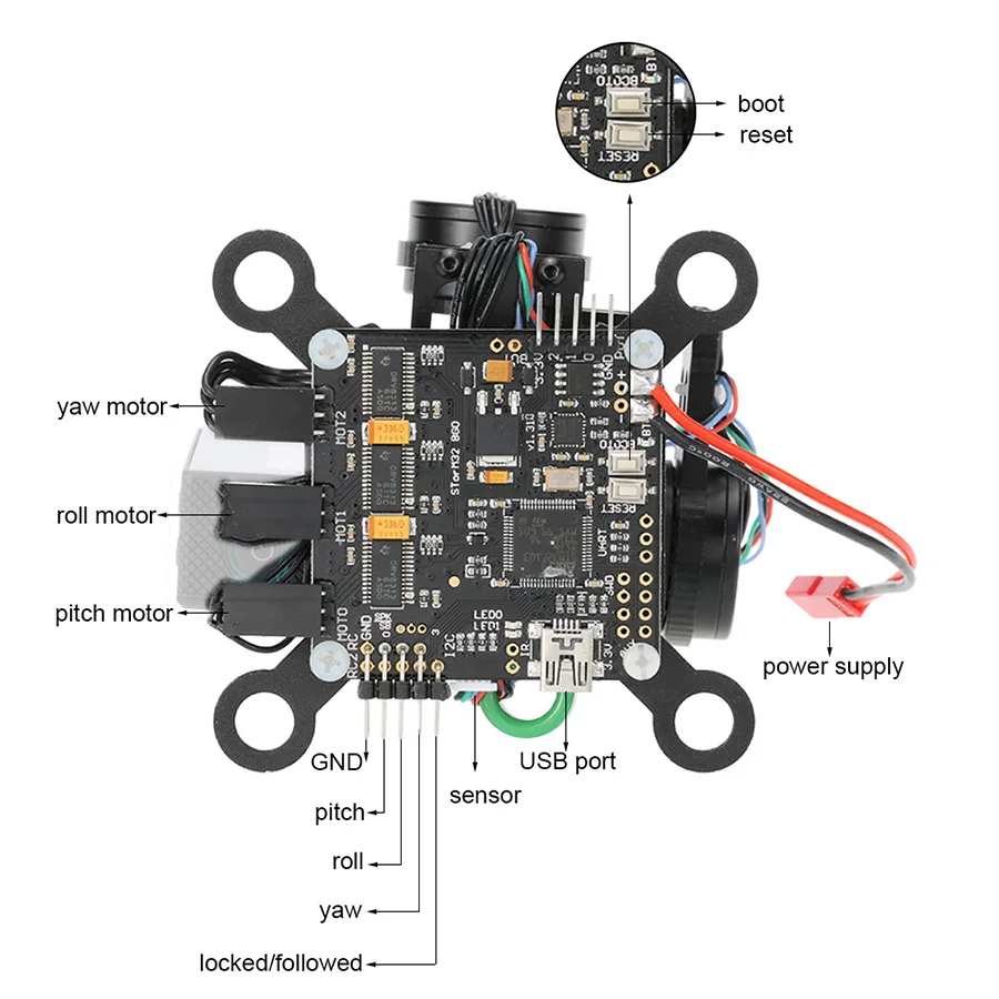 3-осевой бесщеточный карданный Storm32 Controlller легкий универсальный шарнир FPV plug and play для экшн-камеры GoPro Hero 3 4 F450 F550 аэрофотосъемки