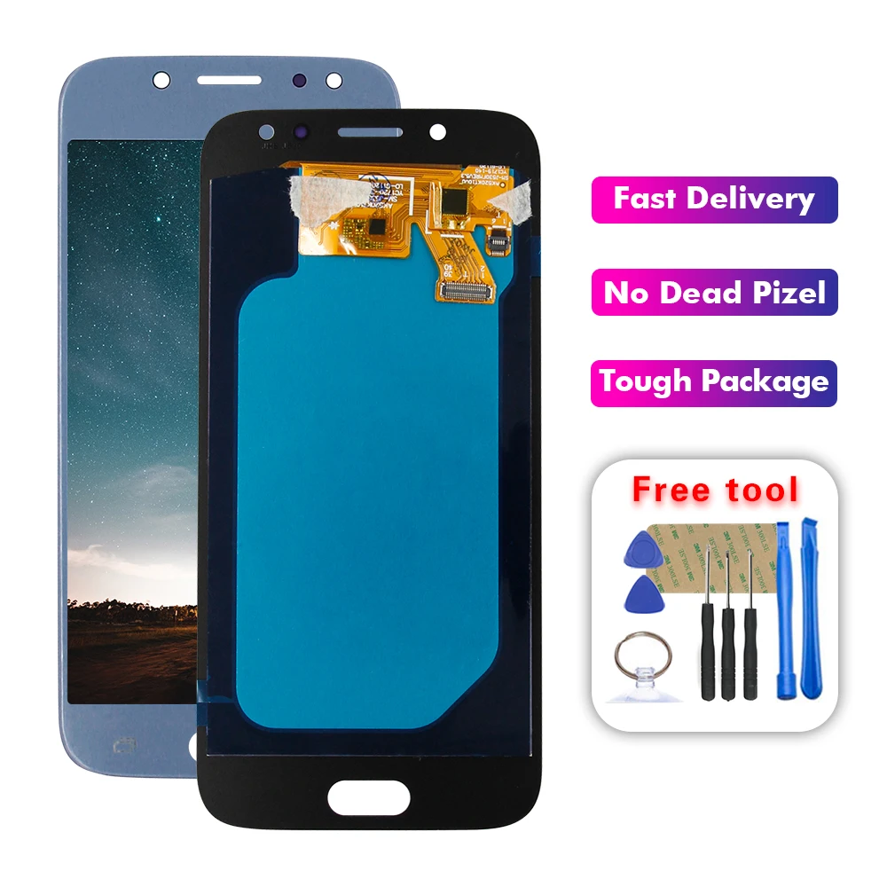 Beste Voor Samsung Galaxy J5 2017 J530 SM J530F DS J530F J530FM AMOLED LCD Touch Screen Digitizer Vergadering Gratis ToolsParts