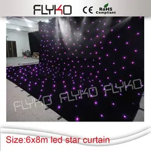 6x8 м огнестойкий и гибкий белый Звездный светодиодный занавес