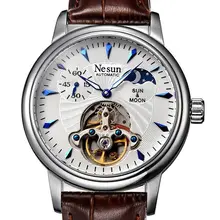 Nesun Skeleton Tourbillon часы мужские швейцарские роскошные брендовые автоматические самозаводные мужские часы сапфировые водонепроницаемые часы N9011-3