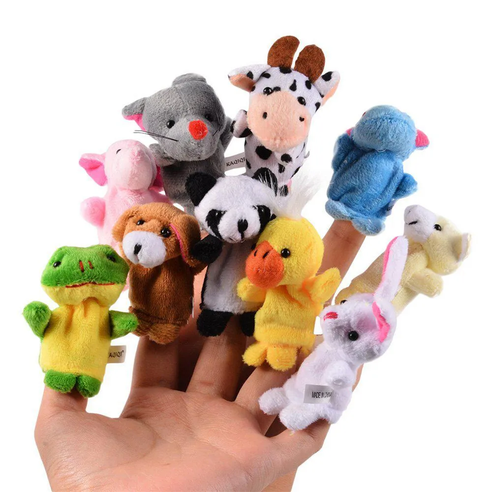 10 шт./партия животные мультфильм биологические пальчиковые игрушки из плюша игрушки Детская ткань обучающая ручная игрушка история фигурки на пальцы