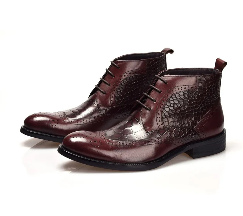 2015 winter Italian luxury Serpentine fashion men ankle boots leather