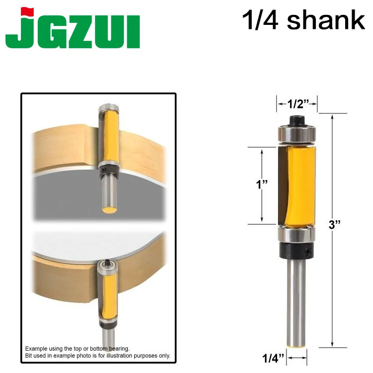 Заподлицо отделка верхней и нижней роутер подшипника бит-1/4 "хвостовик