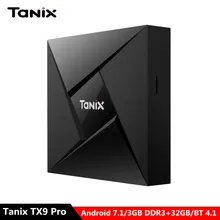 Tanix TX9 Pro Android 7,1 Smart tv Box Amlogic S912 Восьмиядерный процессор телеприставка Bluetooth 4,1 3 ГБ ОЗУ 32 Гб ПЗУ 4K медиаплеер